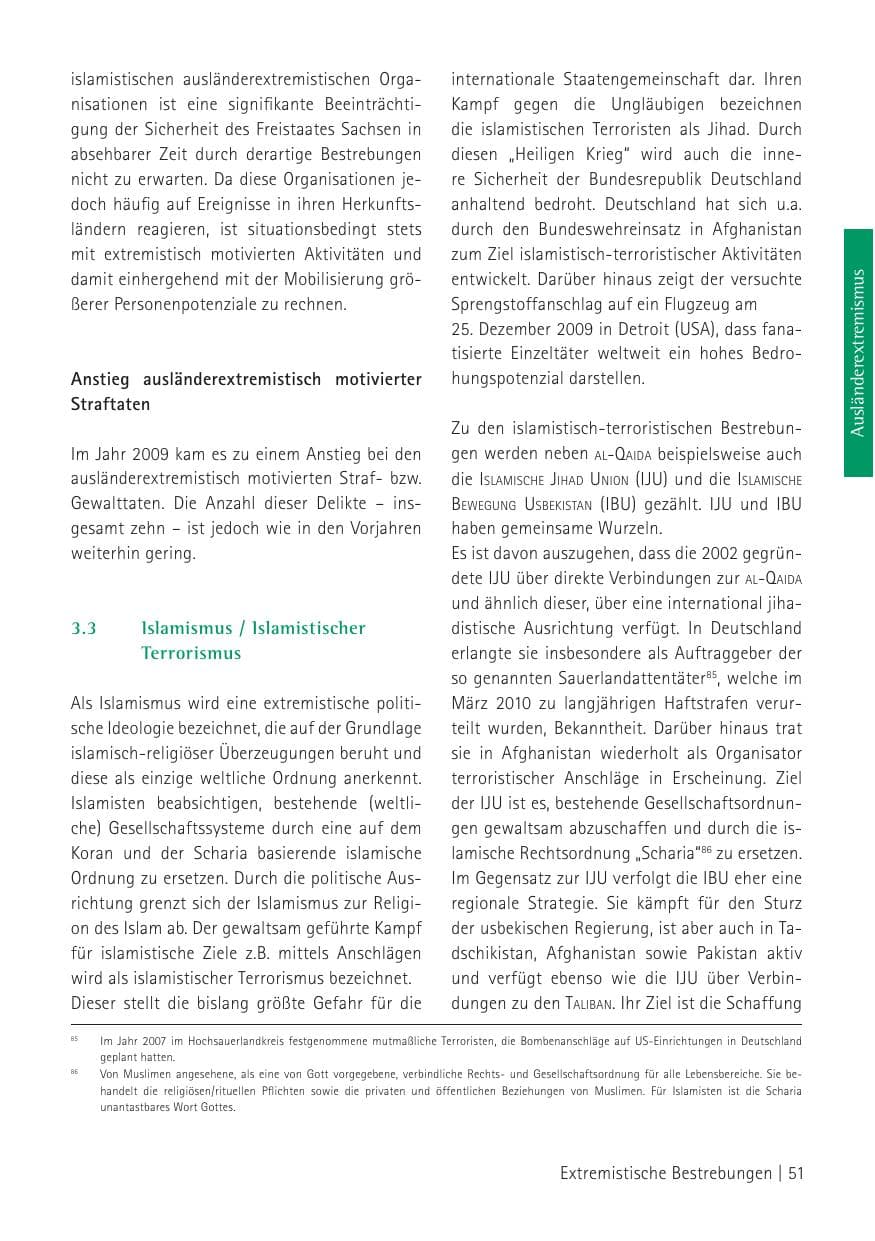Seite 53 des Verfassungsschutzbericht 2009 Sachsen