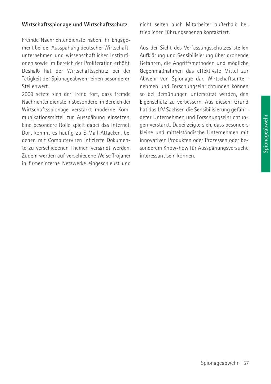 Seite 59 des Verfassungsschutzbericht 2009 Sachsen