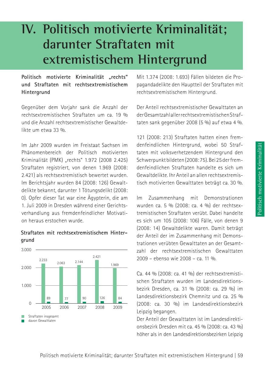 Seite 61 des Verfassungsschutzbericht 2009 Sachsen