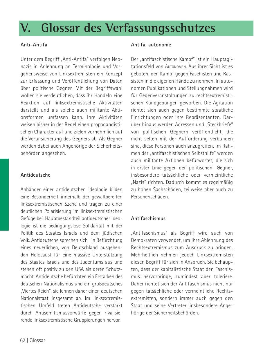 Seite 64 des Verfassungsschutzbericht 2009 Sachsen
