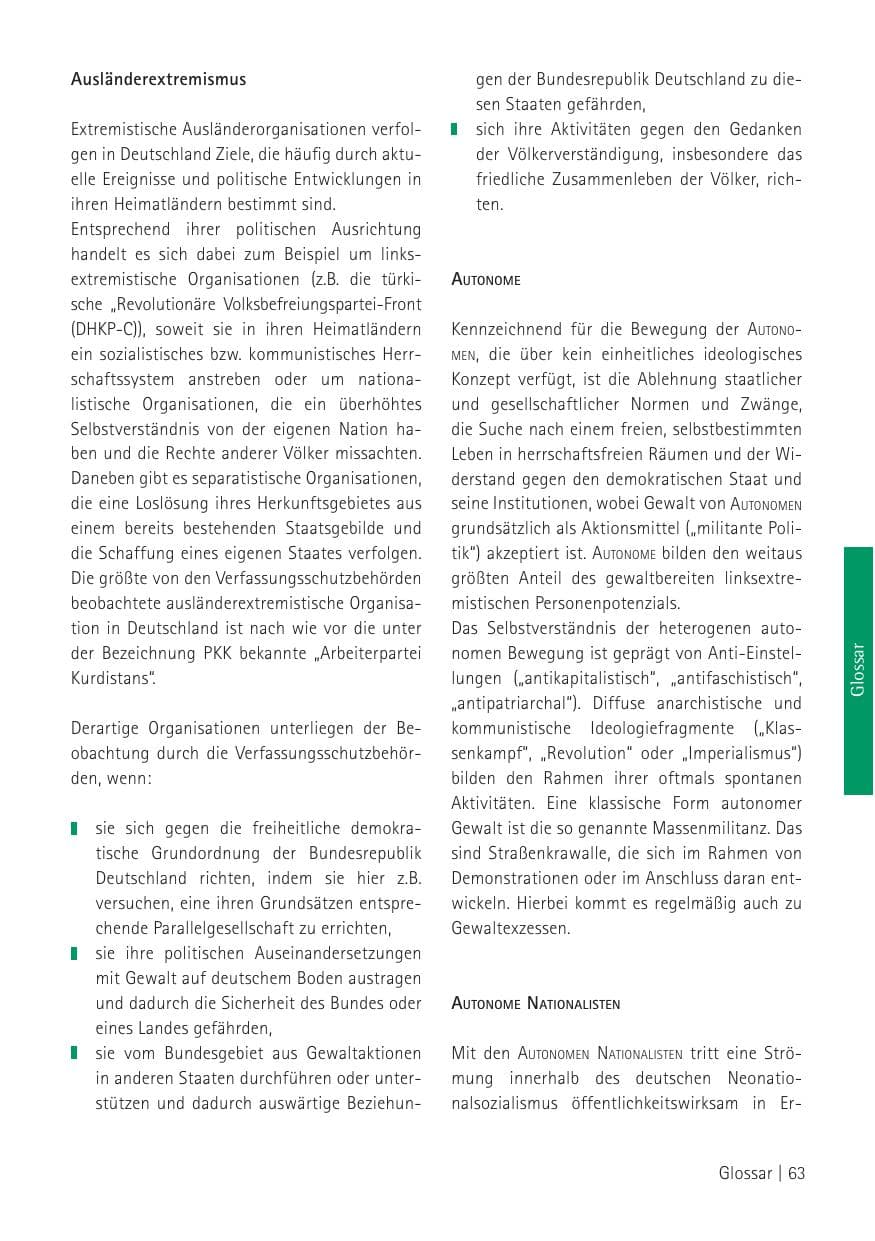 Seite 65 des Verfassungsschutzbericht 2009 Sachsen