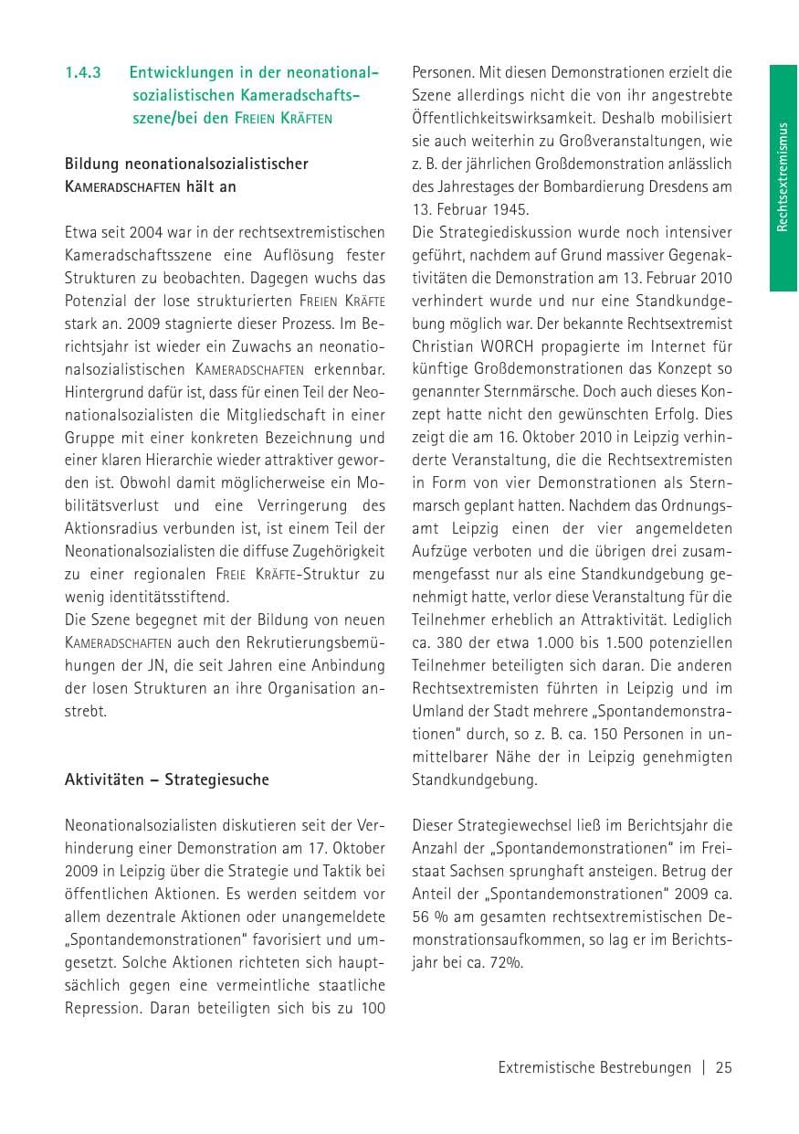 Seite 27 des Verfassungsschutzbericht 2010 Sachsen
