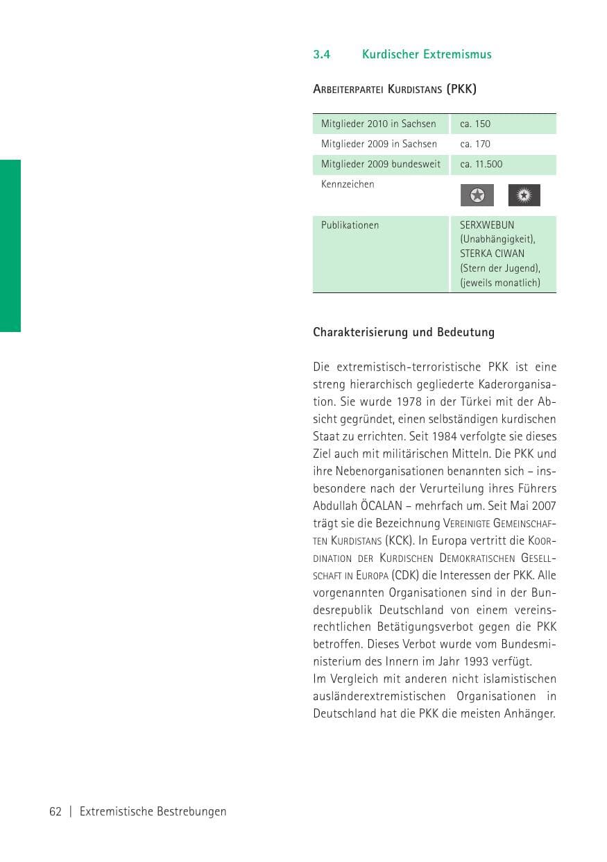 Seite 64 des Verfassungsschutzbericht 2010 Sachsen