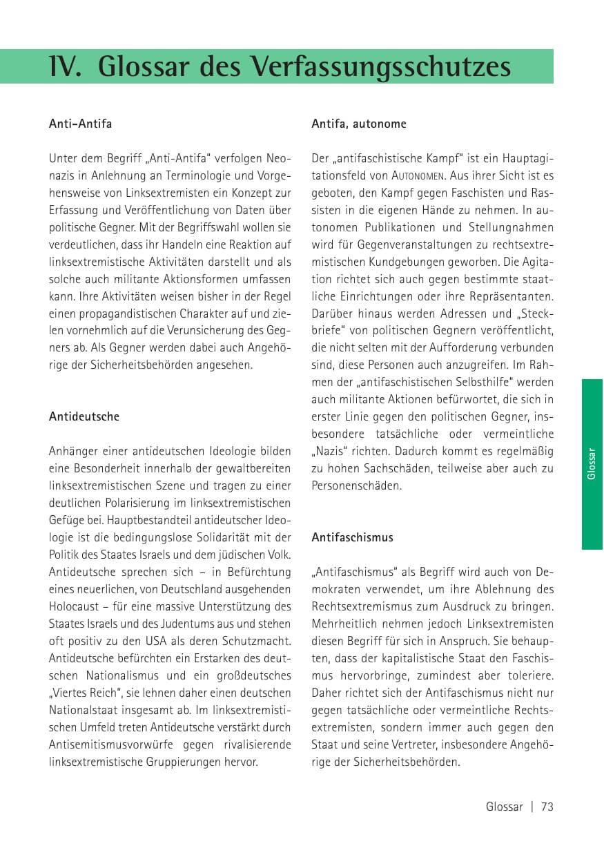 Seite 75 des Verfassungsschutzbericht 2010 Sachsen