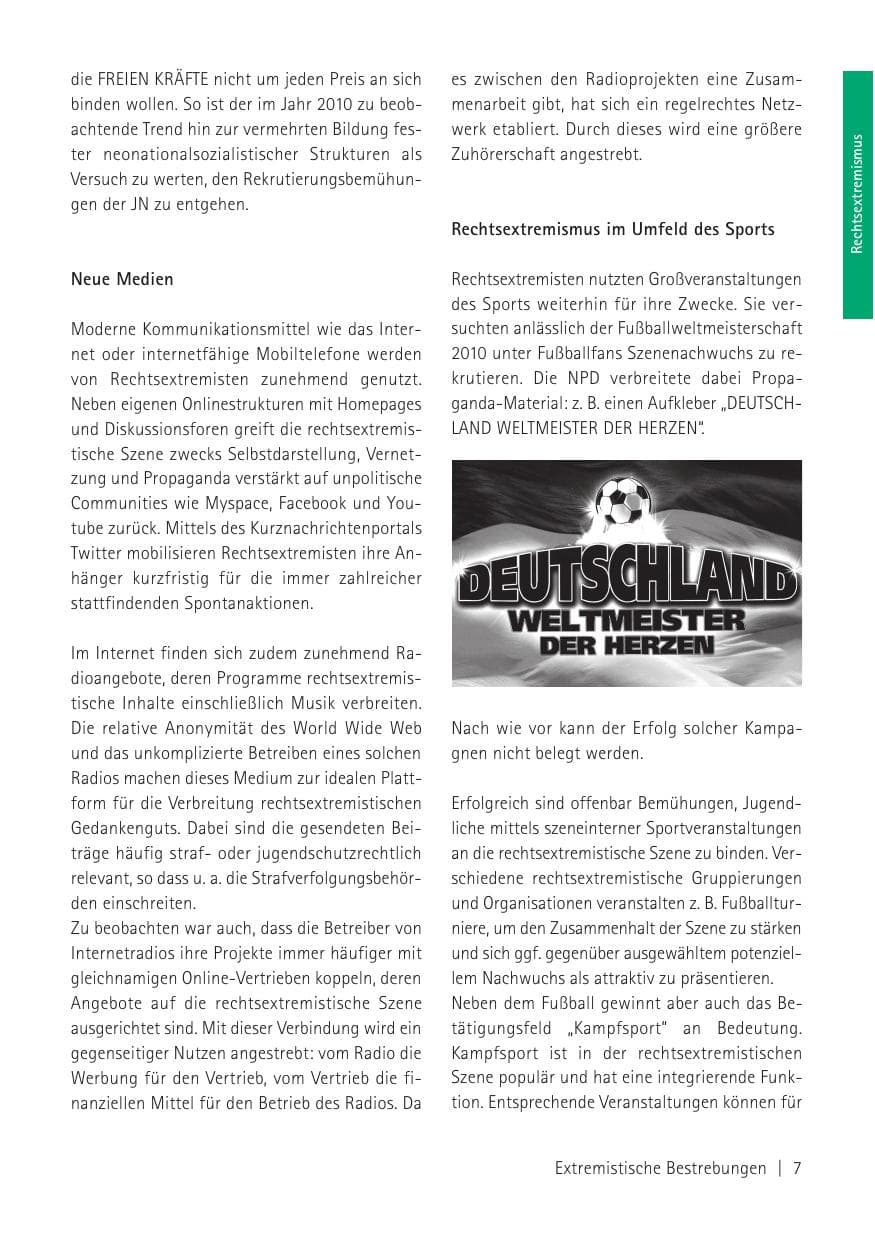 Seite 9 des Verfassungsschutzbericht 2010 Sachsen