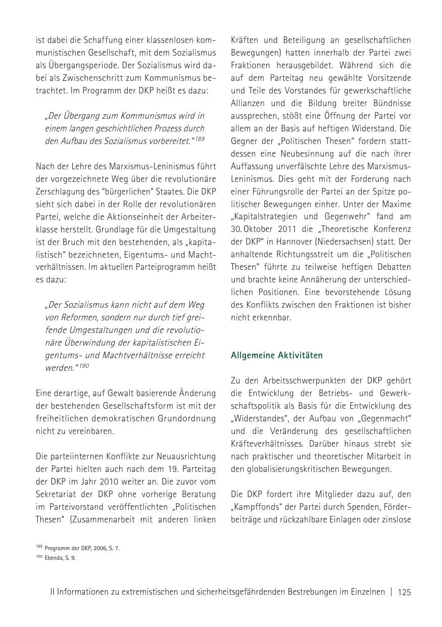 Seite 127 des Verfassungsschutzbericht 2011 Sachsen