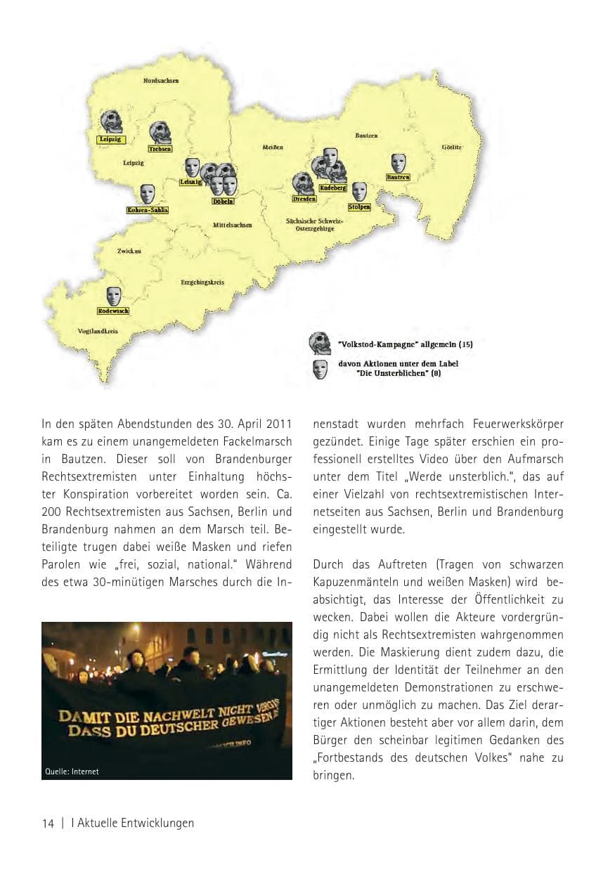 Seite 16 des Verfassungsschutzbericht 2011 Sachsen