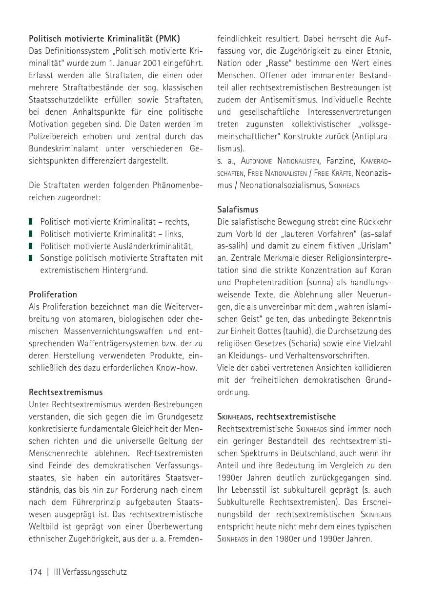 Seite 176 des Verfassungsschutzbericht 2011 Sachsen