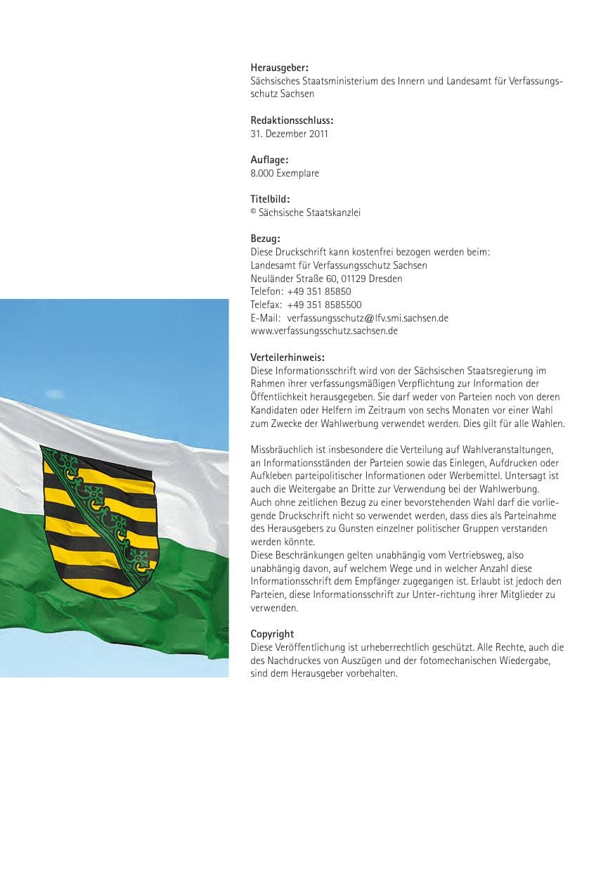 Seite 244 des Verfassungsschutzbericht 2011 Sachsen