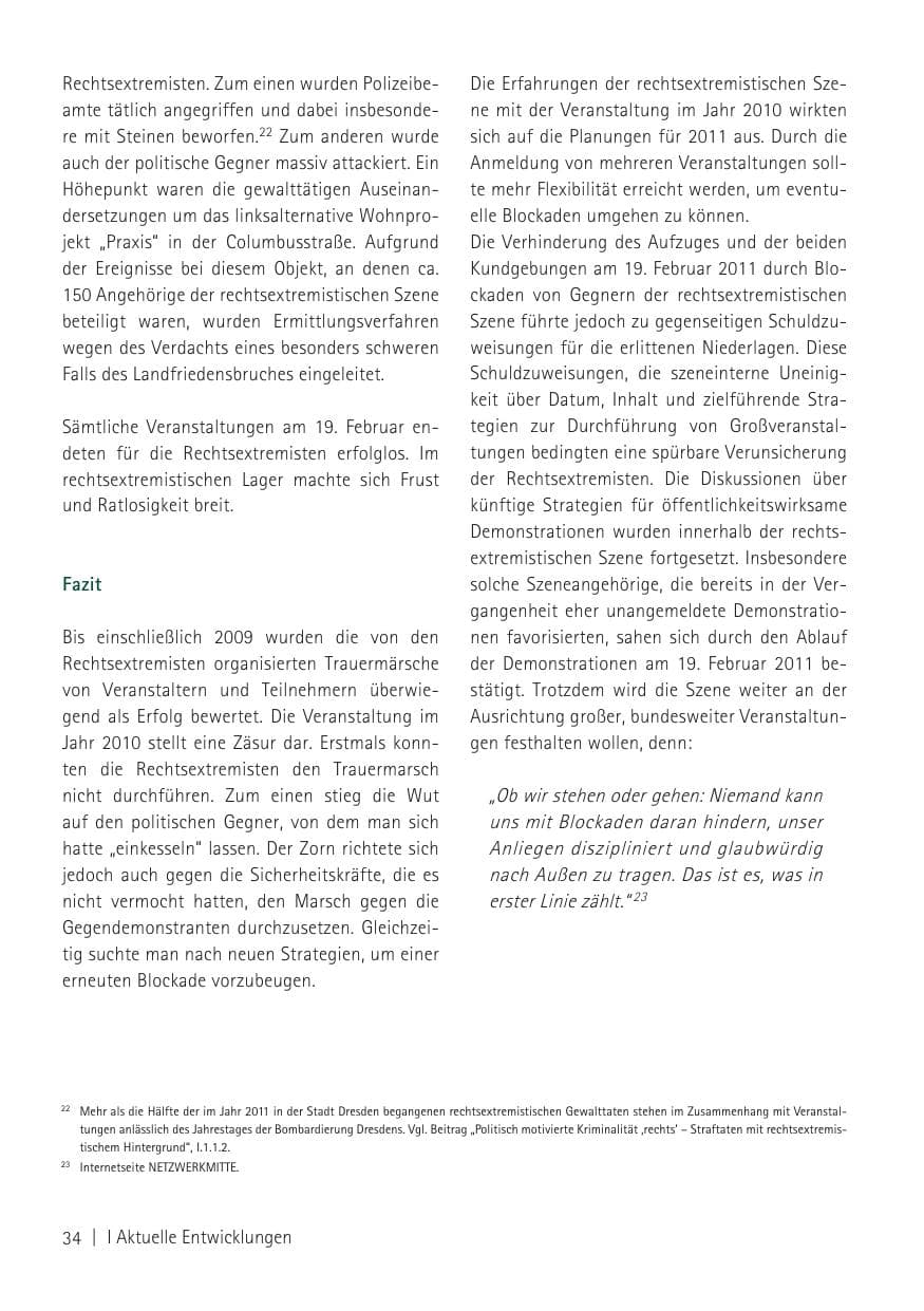 Seite 36 des Verfassungsschutzbericht 2011 Sachsen
