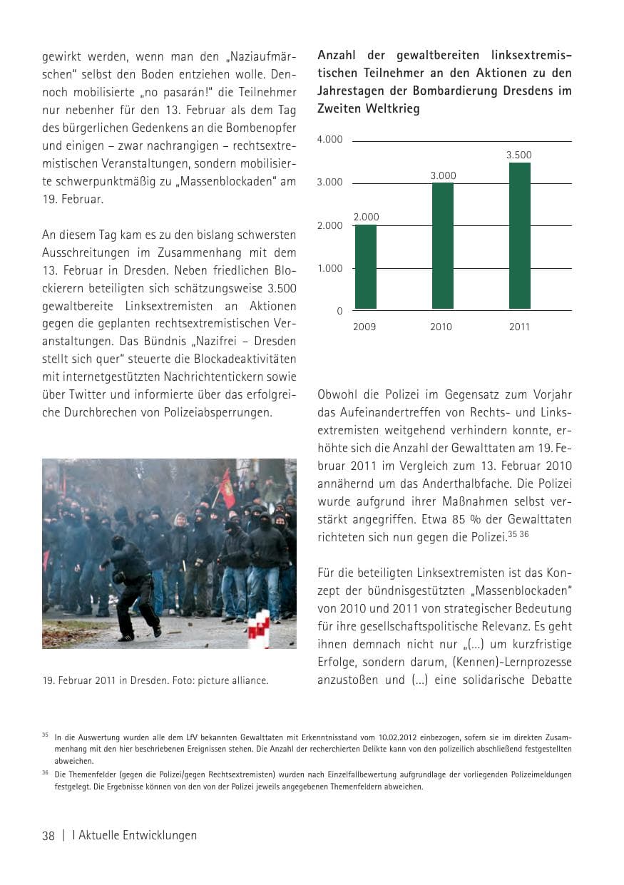 Seite 40 des Verfassungsschutzbericht 2011 Sachsen