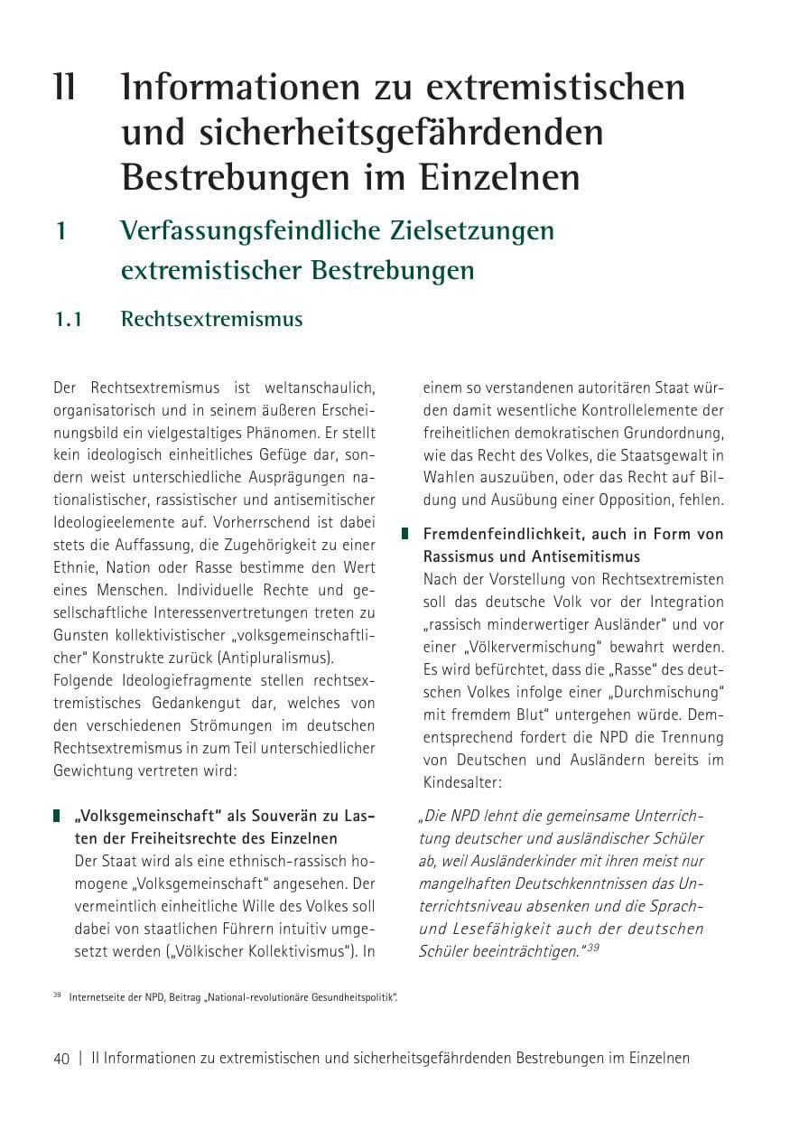 Seite 42 des Verfassungsschutzbericht 2011 Sachsen