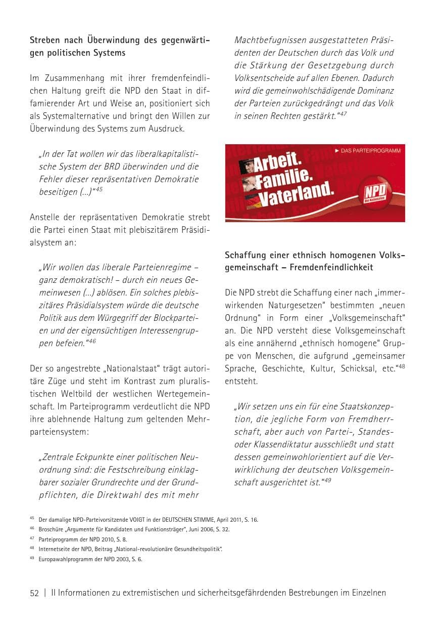 Seite 54 des Verfassungsschutzbericht 2011 Sachsen