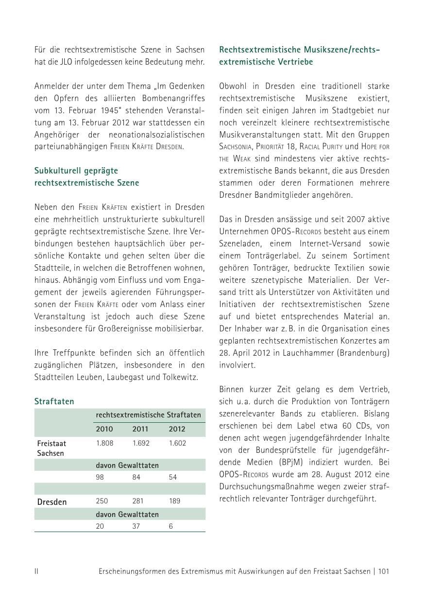 Seite 103 des Verfassungsschutzbericht 2012 Sachsen