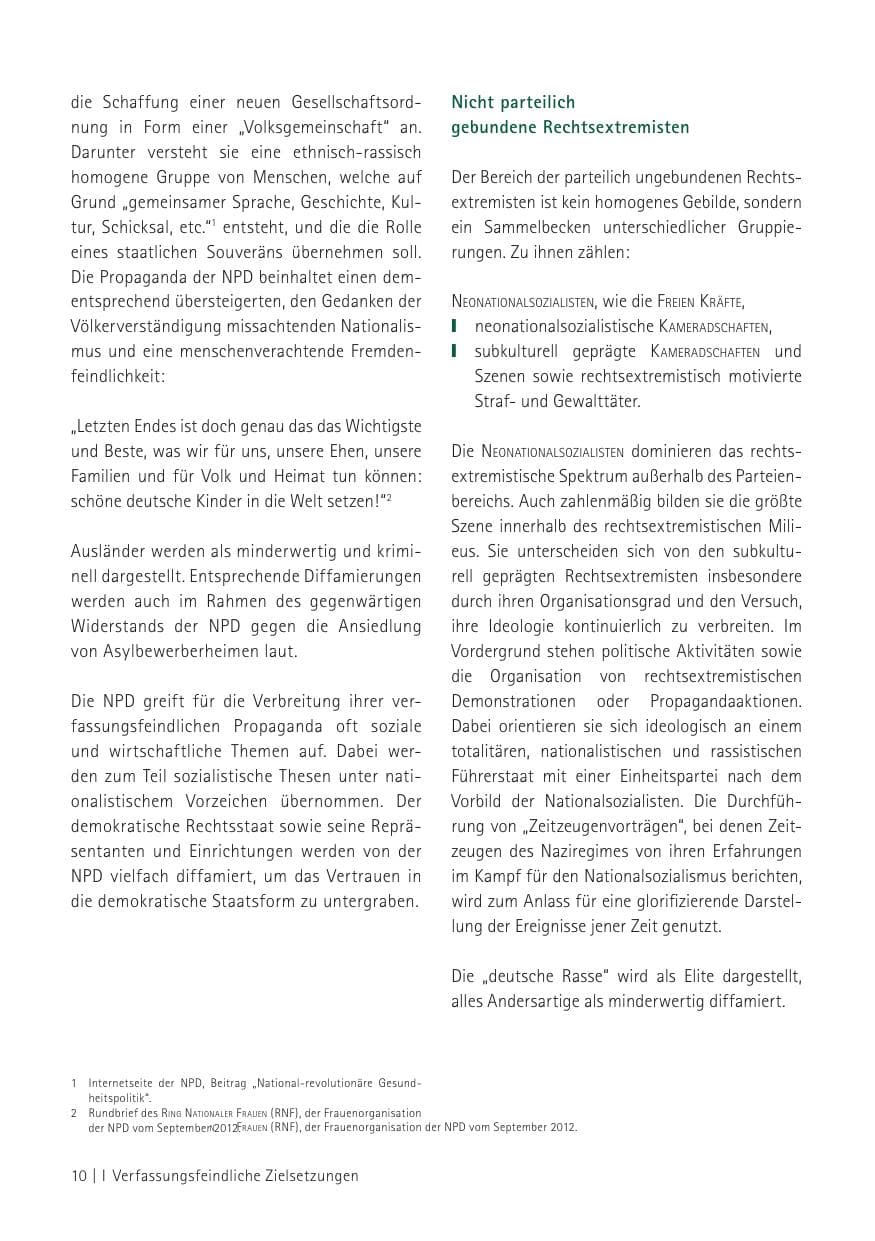 Seite 12 des Verfassungsschutzbericht 2012 Sachsen