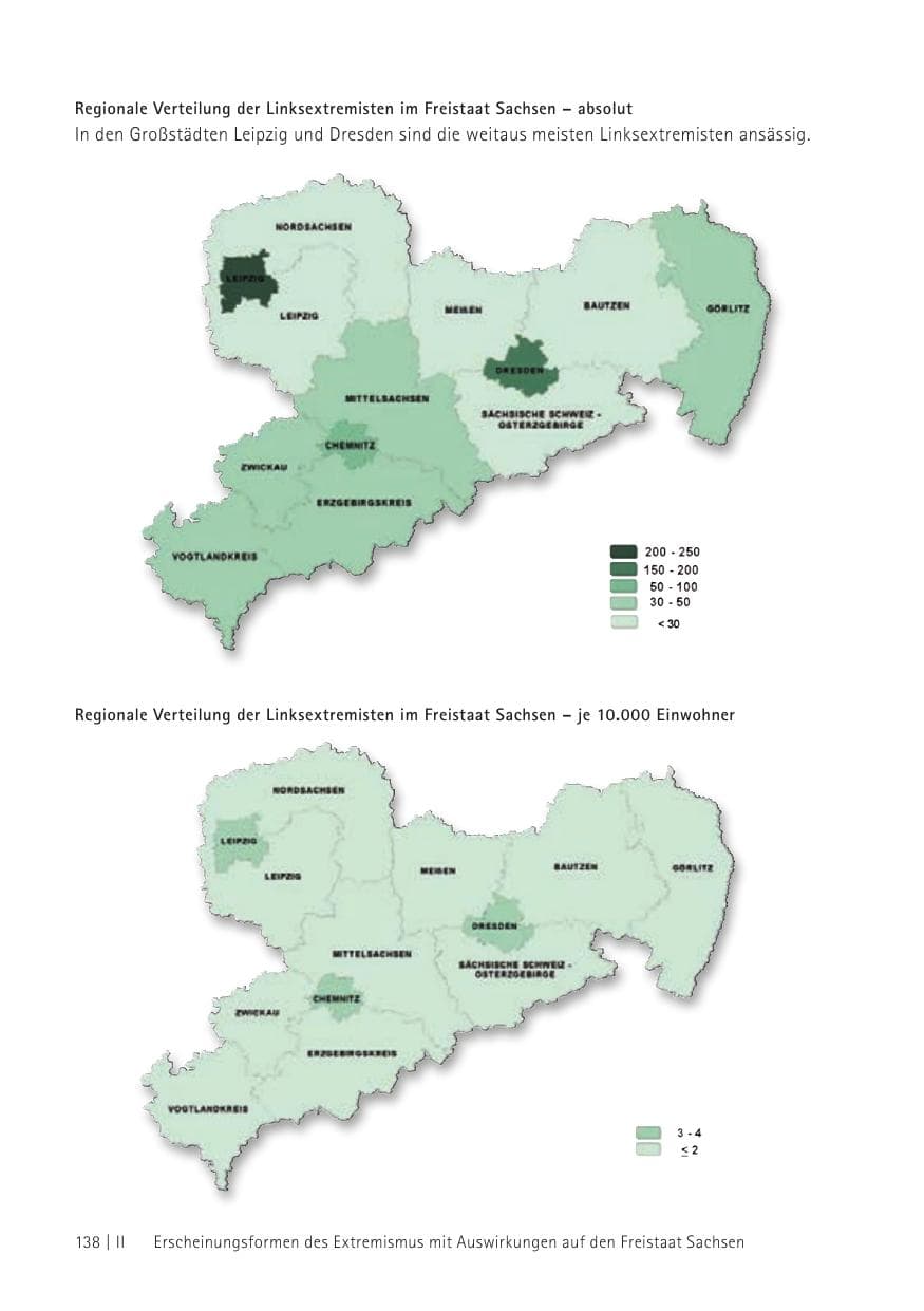 Seite 140 des Verfassungsschutzbericht 2012 Sachsen