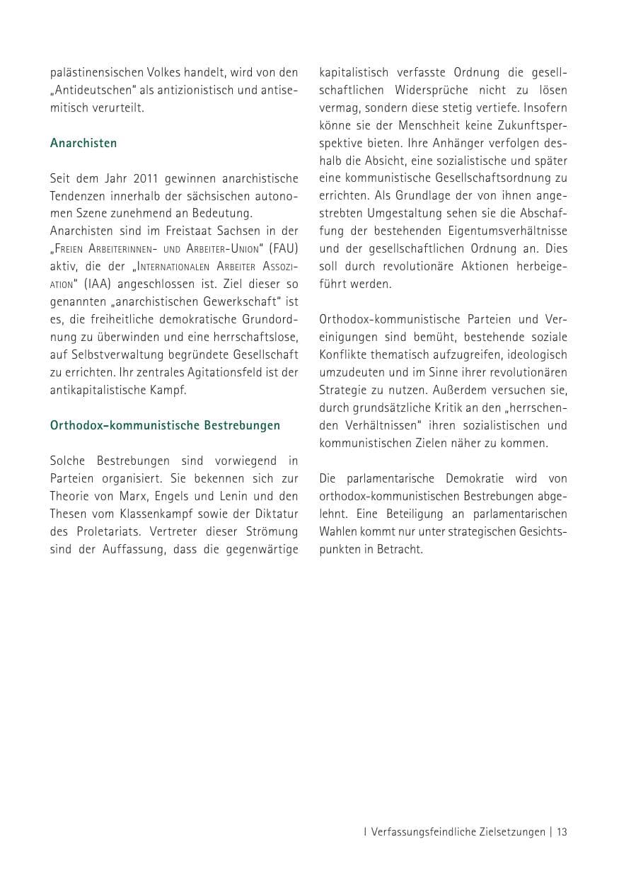 Seite 15 des Verfassungsschutzbericht 2012 Sachsen