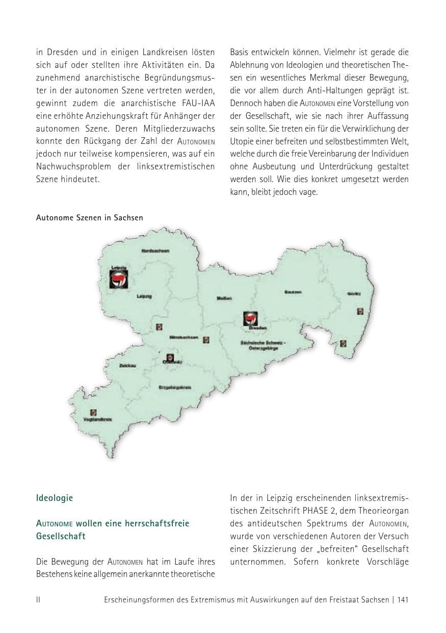 Seite 143 des Verfassungsschutzbericht 2012 Sachsen