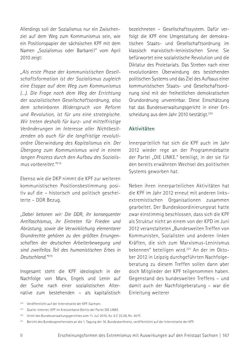 Seite 169 des Verfassungsschutzbericht 2012 Sachsen