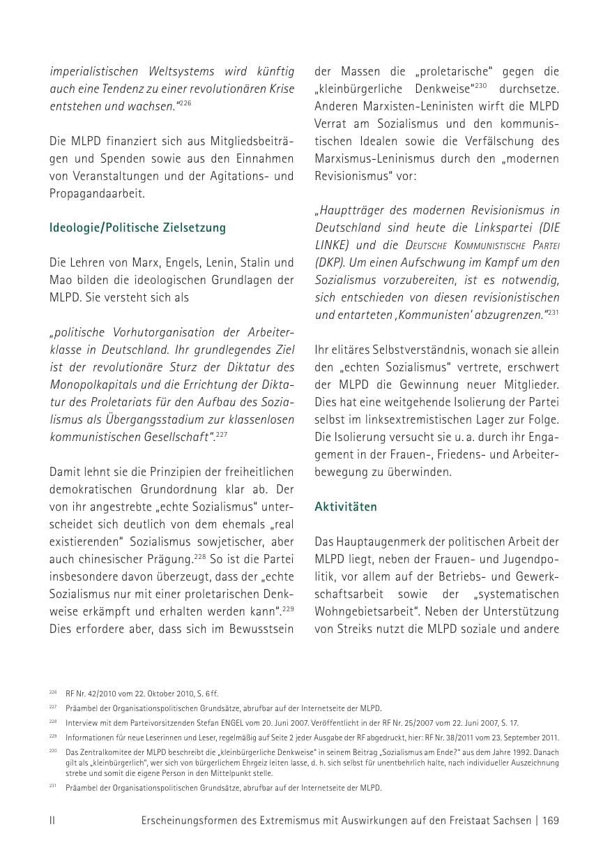 Seite 171 des Verfassungsschutzbericht 2012 Sachsen