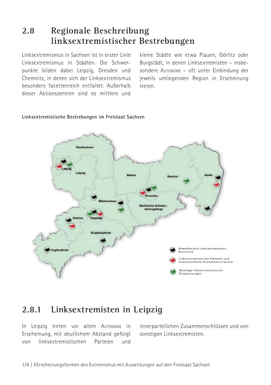 Seite 176 des Verfassungsschutzbericht 2012 Sachsen