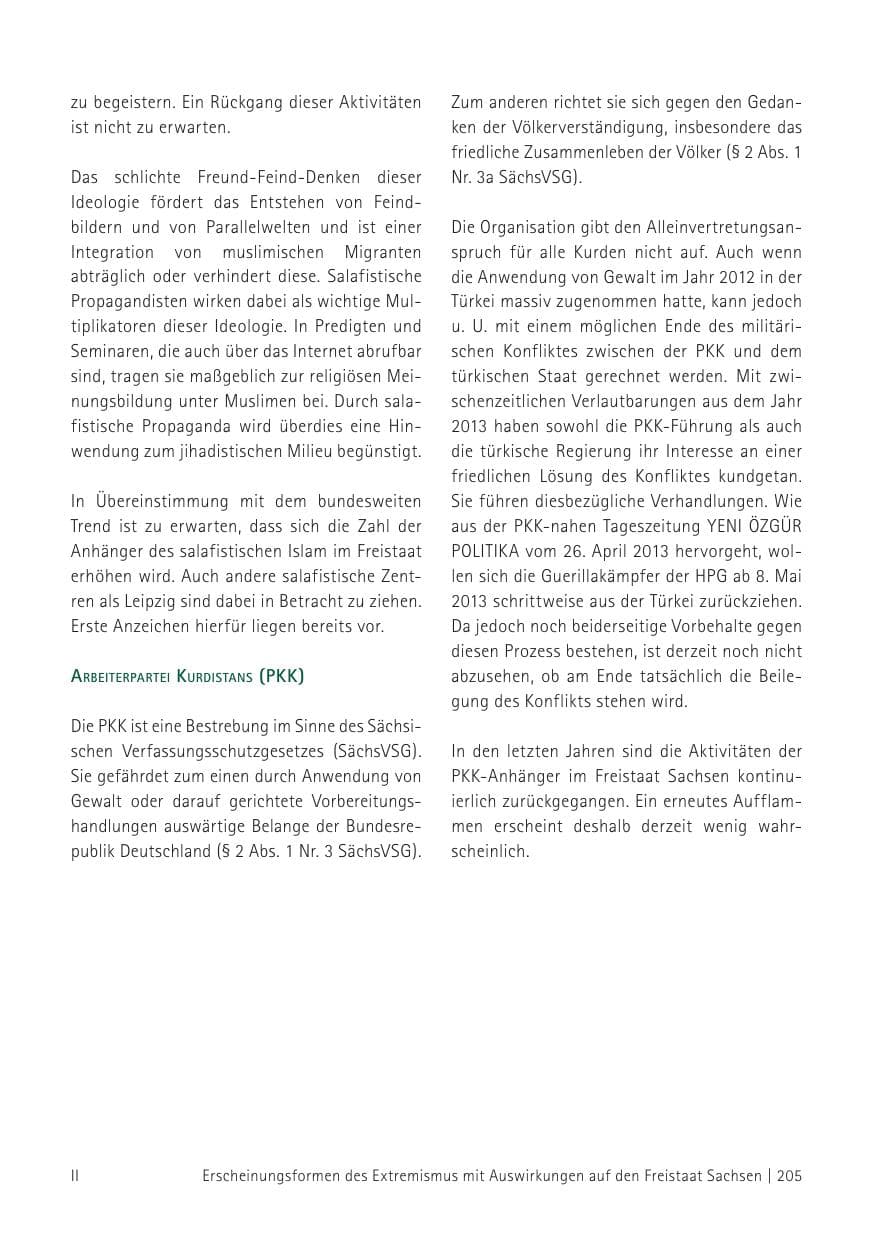 Seite 207 des Verfassungsschutzbericht 2012 Sachsen