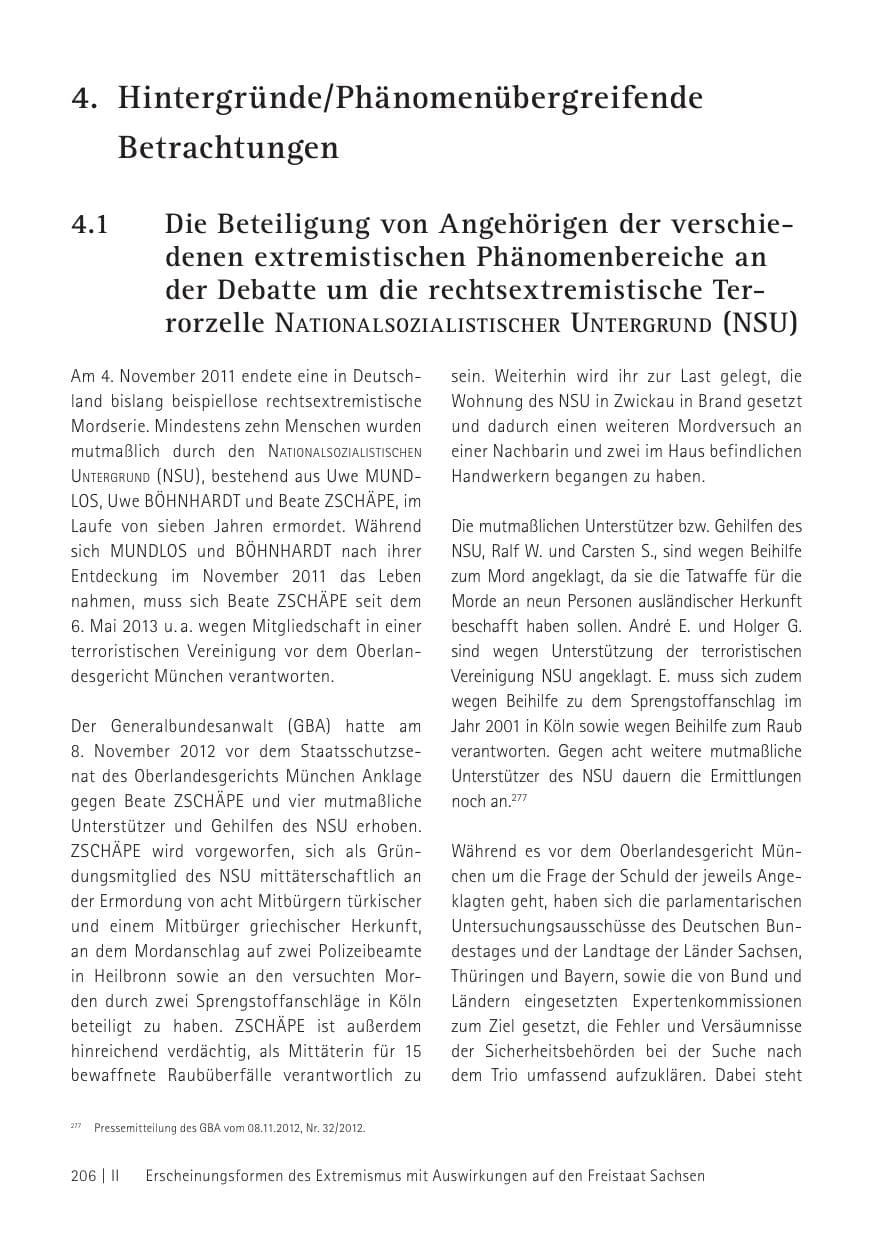 Seite 208 des Verfassungsschutzbericht 2012 Sachsen