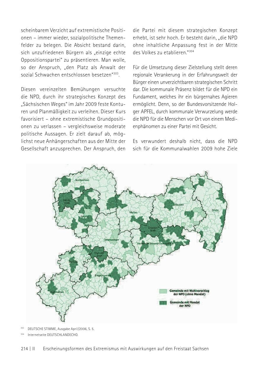 Seite 216 des Verfassungsschutzbericht 2012 Sachsen