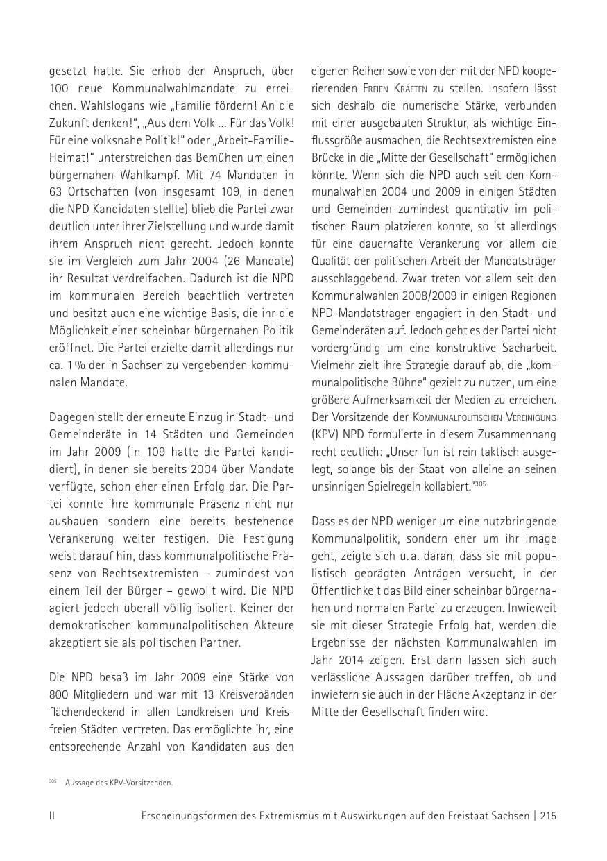 Seite 217 des Verfassungsschutzbericht 2012 Sachsen