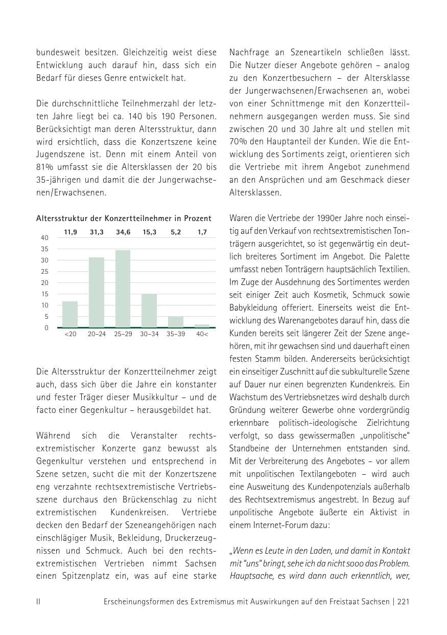 Seite 223 des Verfassungsschutzbericht 2012 Sachsen