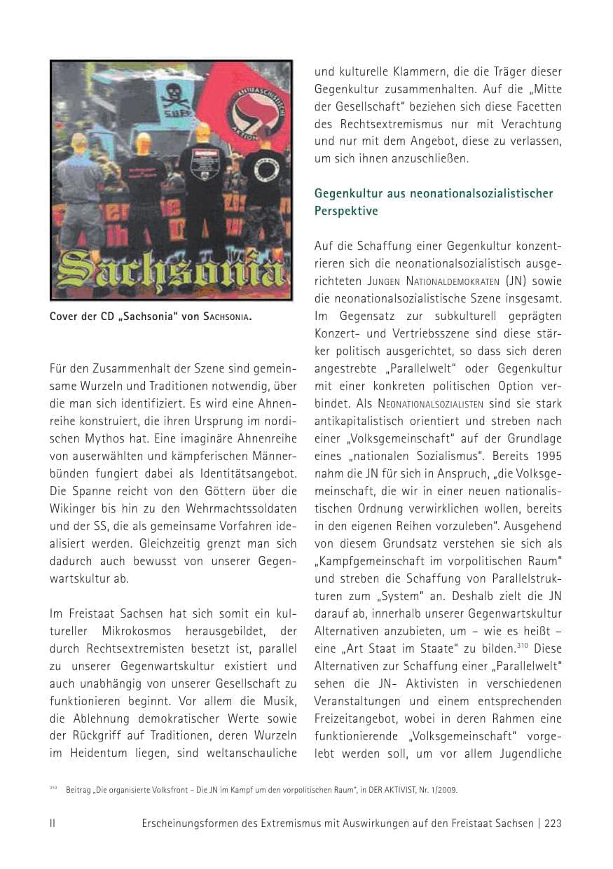 Seite 225 des Verfassungsschutzbericht 2012 Sachsen