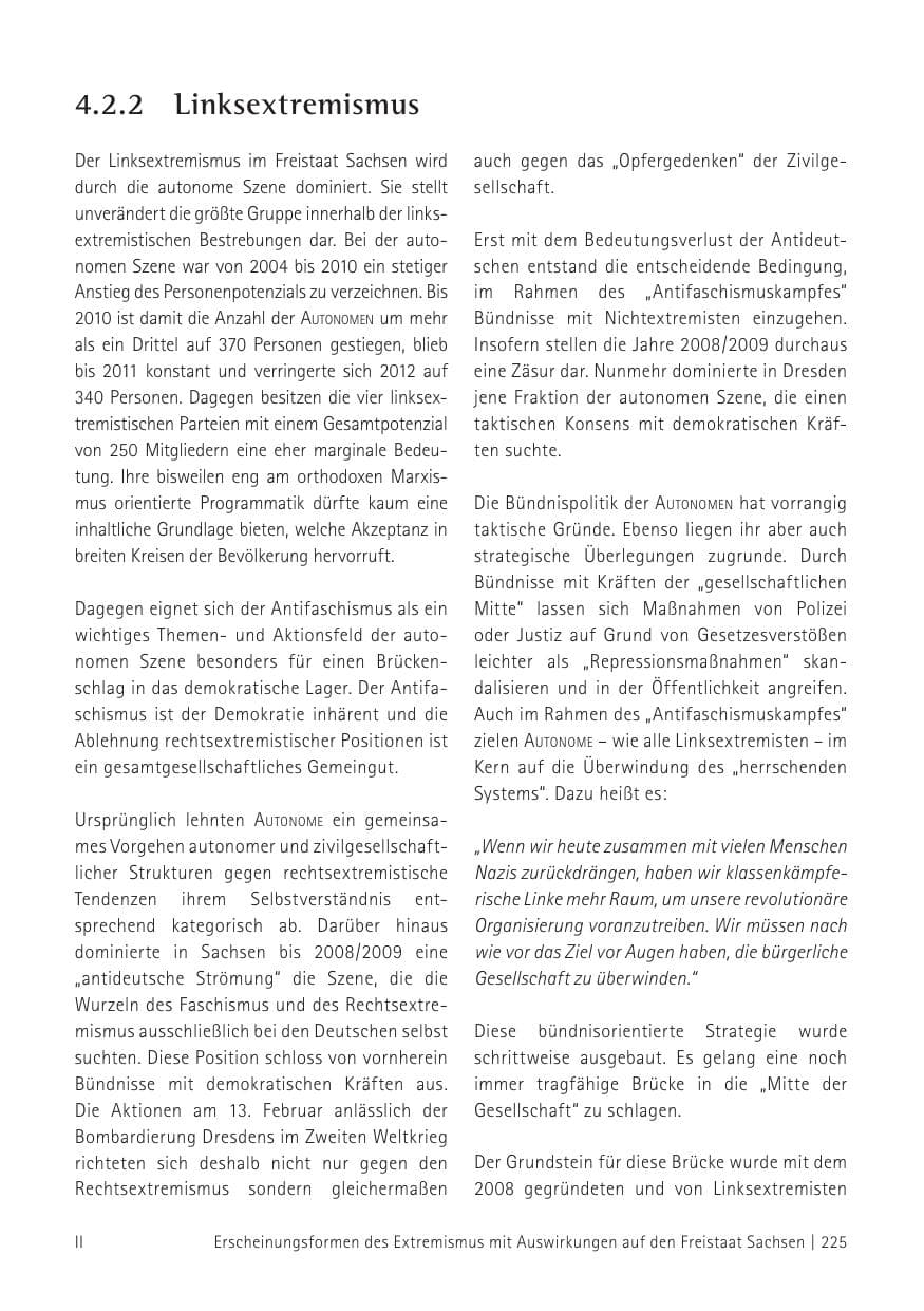Seite 227 des Verfassungsschutzbericht 2012 Sachsen