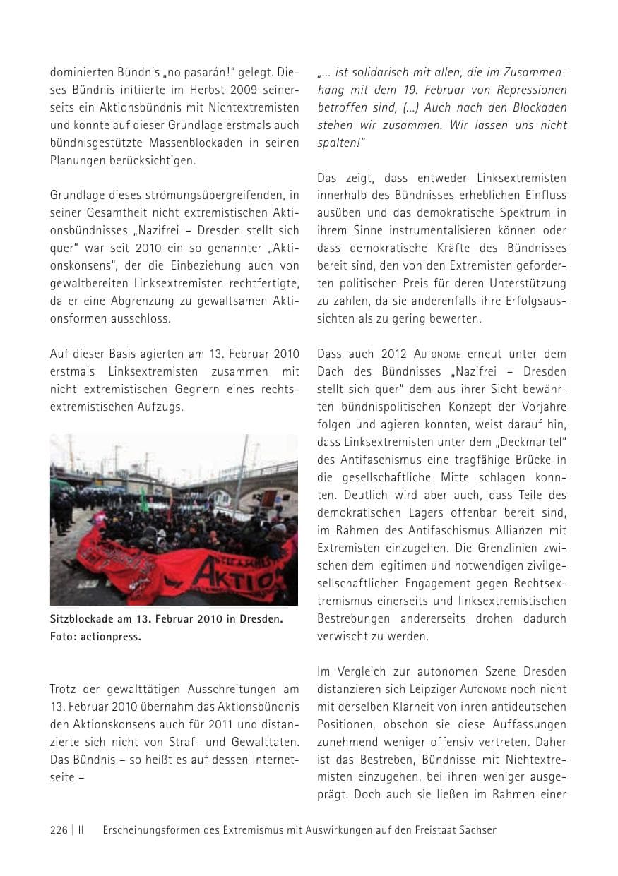 Seite 228 des Verfassungsschutzbericht 2012 Sachsen