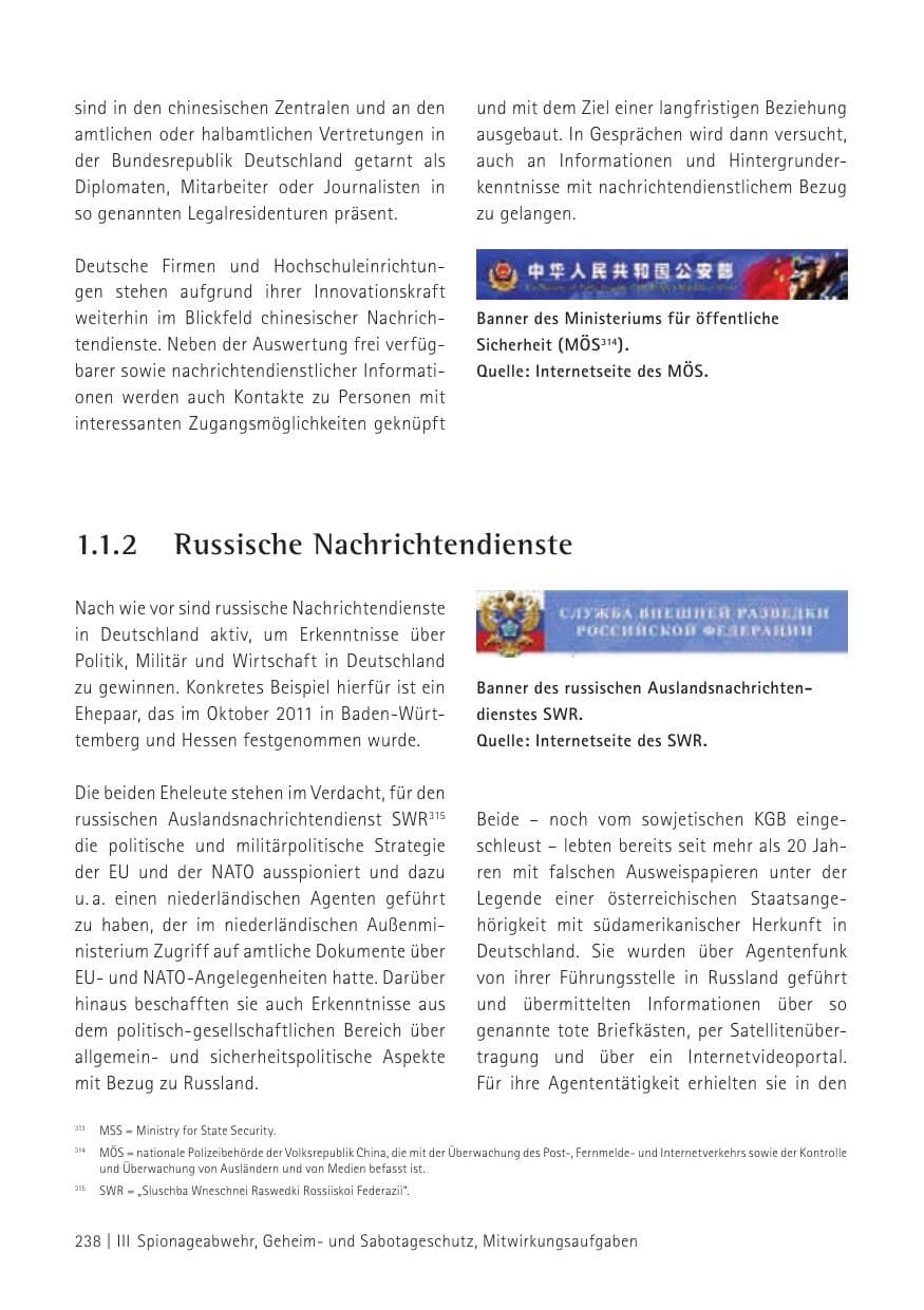 Seite 240 des Verfassungsschutzbericht 2012 Sachsen