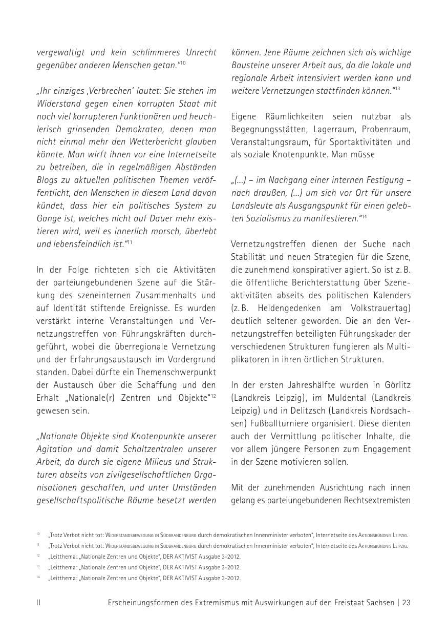 Seite 25 des Verfassungsschutzbericht 2012 Sachsen