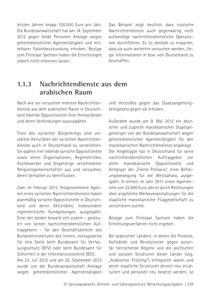 Seite 241 des Verfassungsschutzbericht 2012 Sachsen