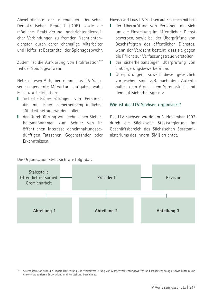 Seite 249 des Verfassungsschutzbericht 2012 Sachsen