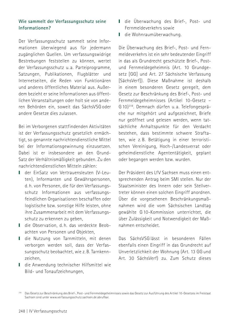 Seite 250 des Verfassungsschutzbericht 2012 Sachsen