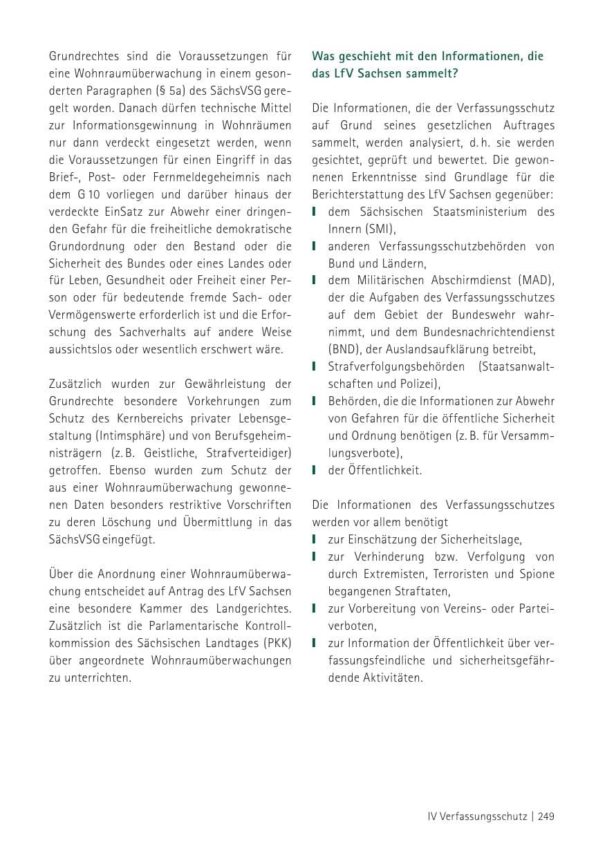 Seite 251 des Verfassungsschutzbericht 2012 Sachsen