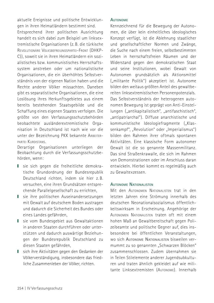 Seite 256 des Verfassungsschutzbericht 2012 Sachsen