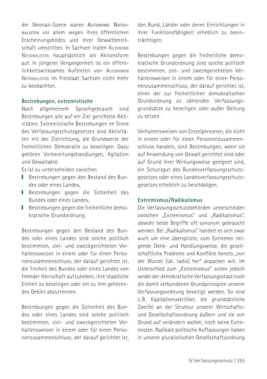 Seite 257 des Verfassungsschutzbericht 2012 Sachsen