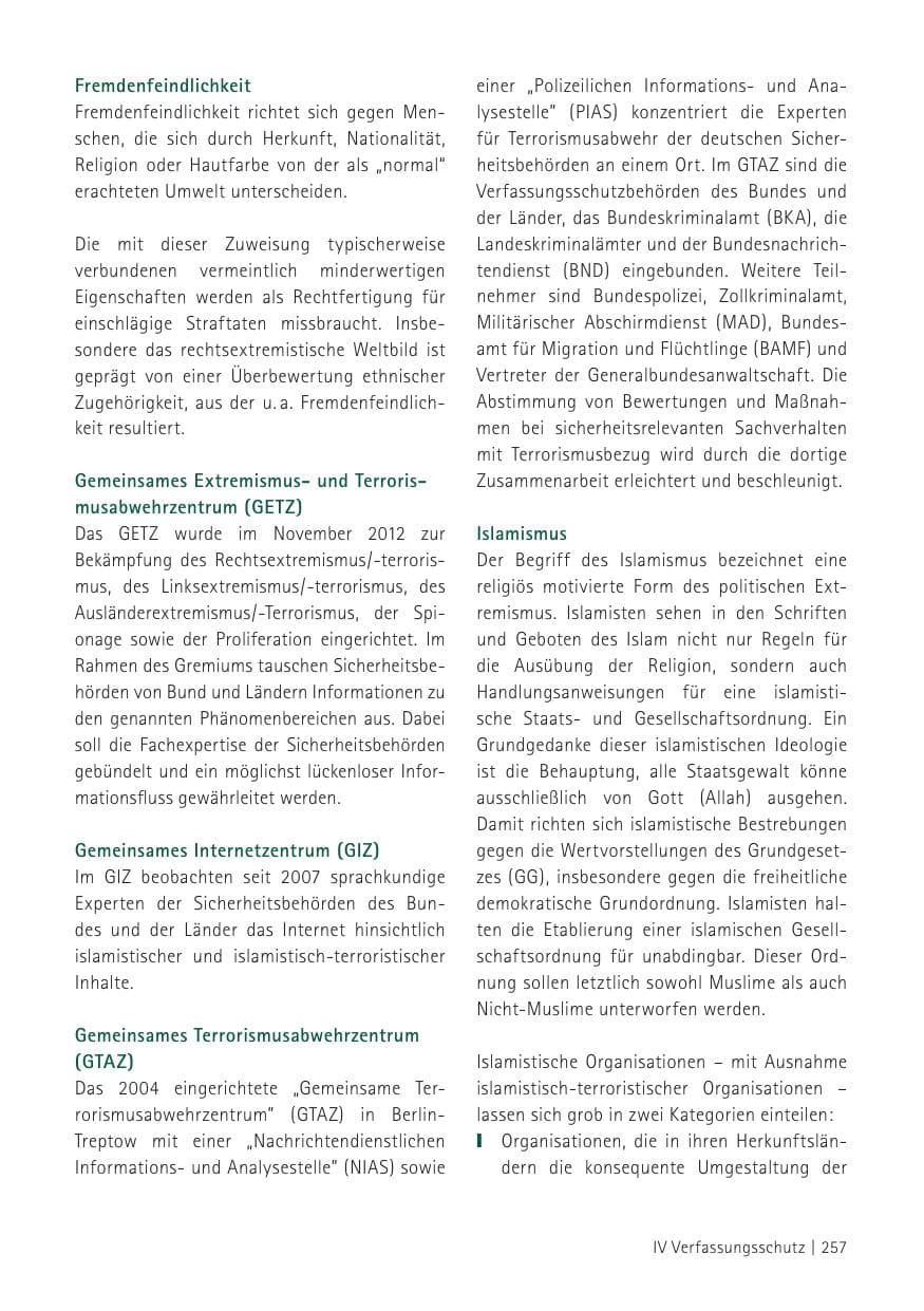 Seite 259 des Verfassungsschutzbericht 2012 Sachsen