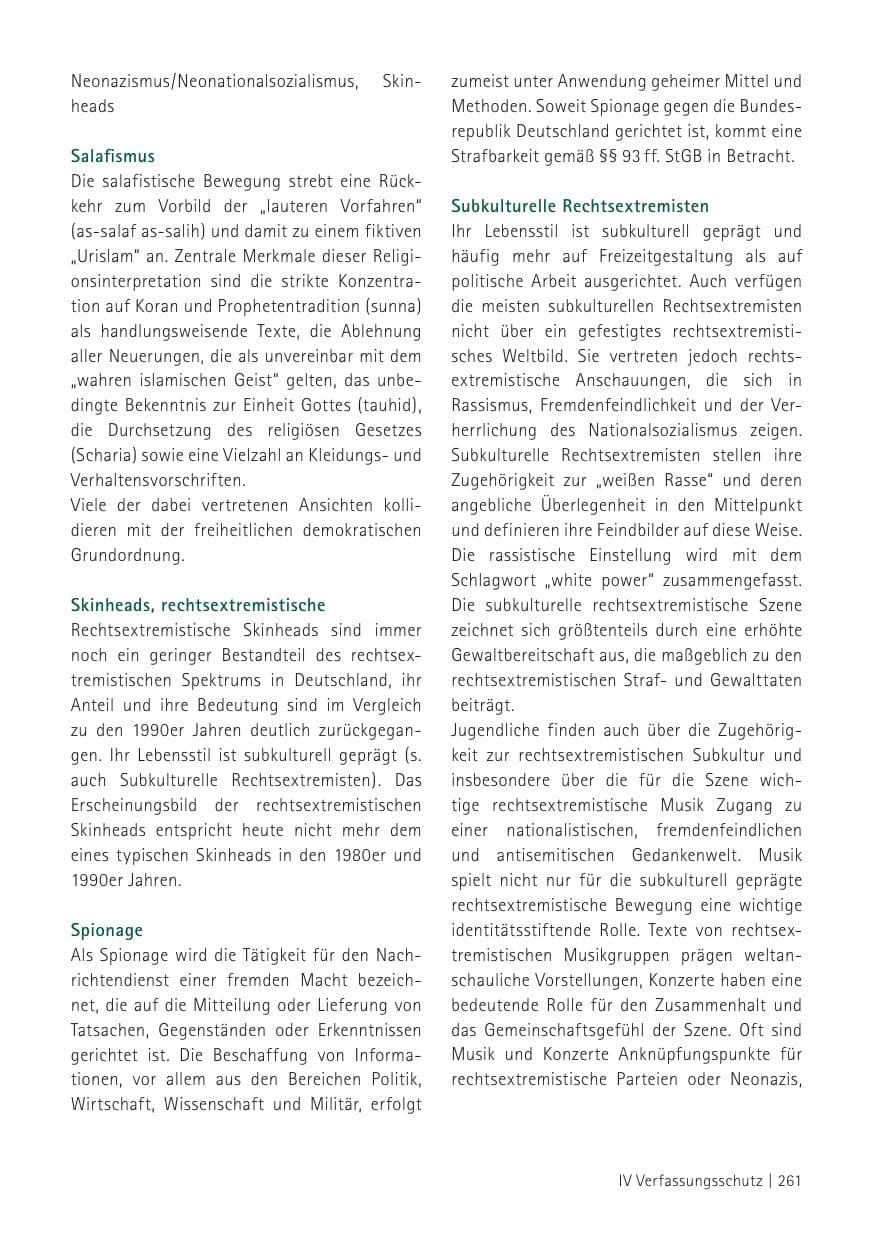 Seite 263 des Verfassungsschutzbericht 2012 Sachsen