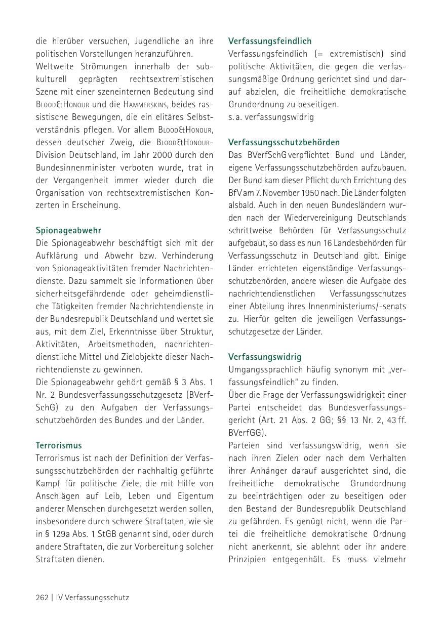Seite 264 des Verfassungsschutzbericht 2012 Sachsen