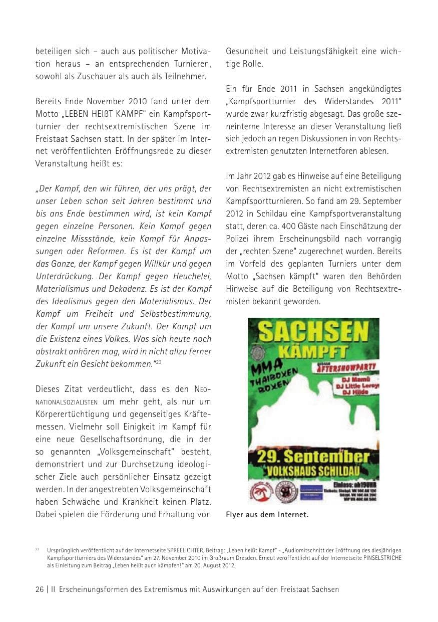 Seite 28 des Verfassungsschutzbericht 2012 Sachsen