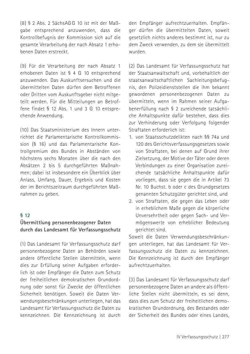 Seite 279 des Verfassungsschutzbericht 2012 Sachsen