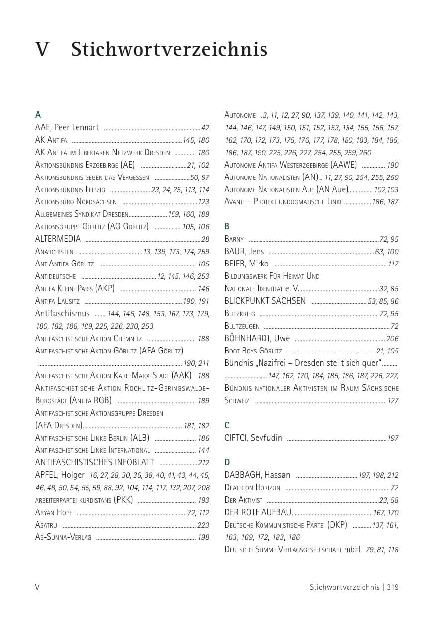 Seite 321 des Verfassungsschutzbericht 2012 Sachsen