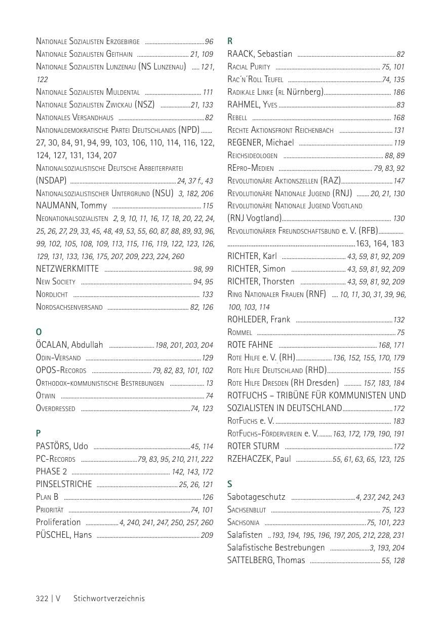 Seite 324 des Verfassungsschutzbericht 2012 Sachsen