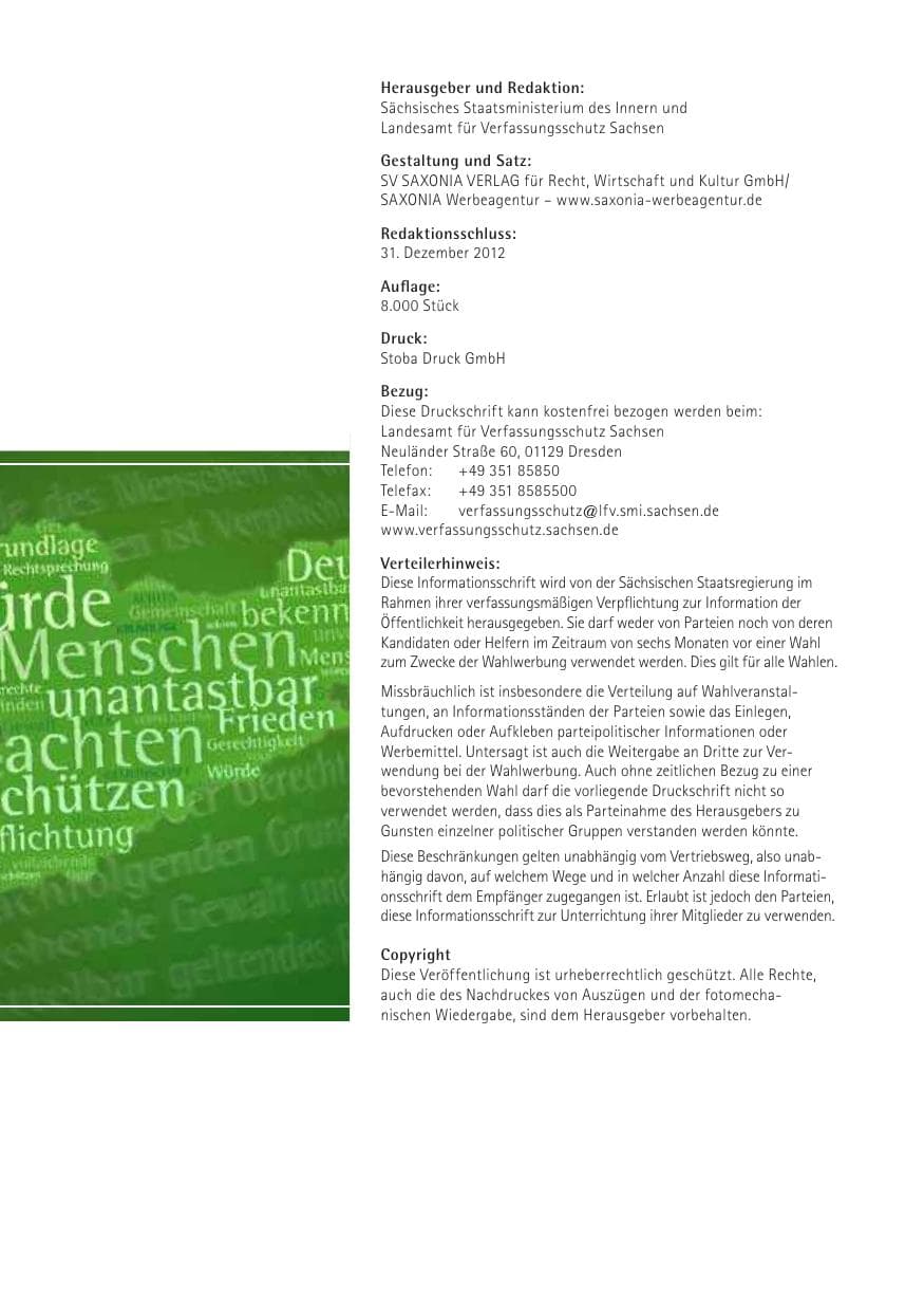 Seite 336 des Verfassungsschutzbericht 2012 Sachsen