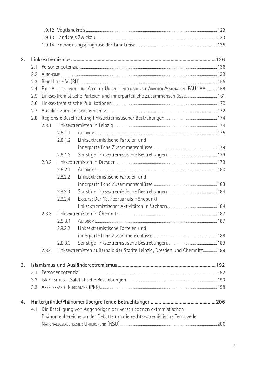 Seite 5 des Verfassungsschutzbericht 2012 Sachsen